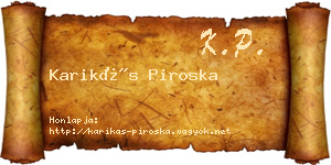 Karikás Piroska névjegykártya